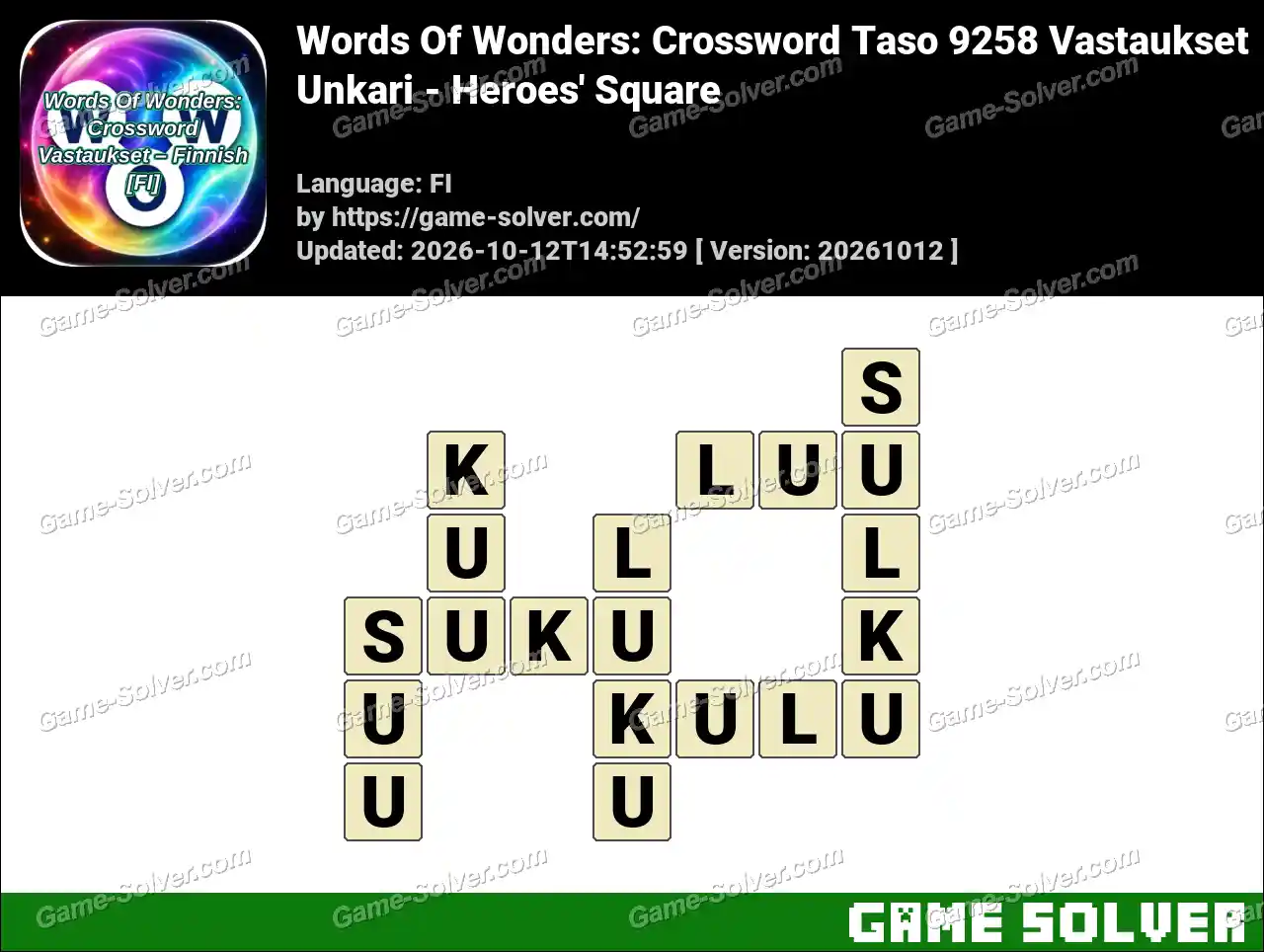 Words Of Wonders: Crossword Taso 9258 Vastaukset – Unkari – Heroes’ Square